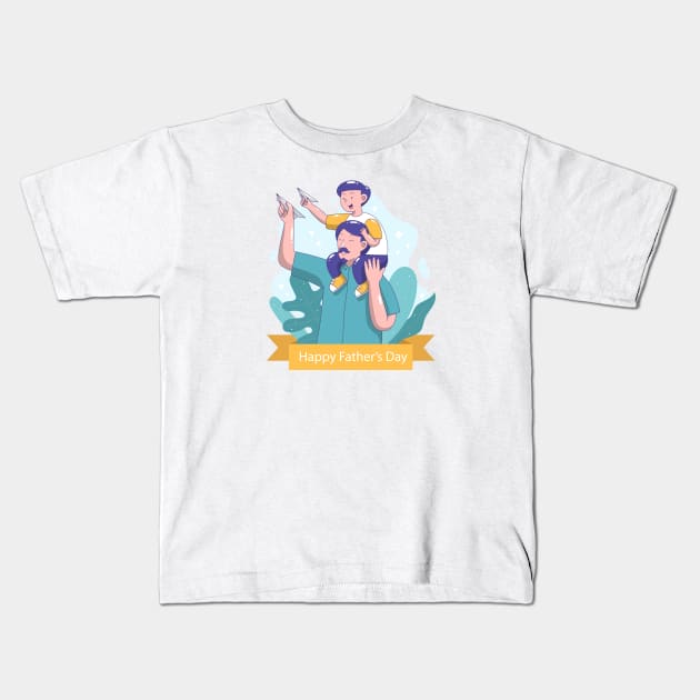 happy father day premium gift father's day - father's day gift from son Kids T-Shirt by Spring Moon